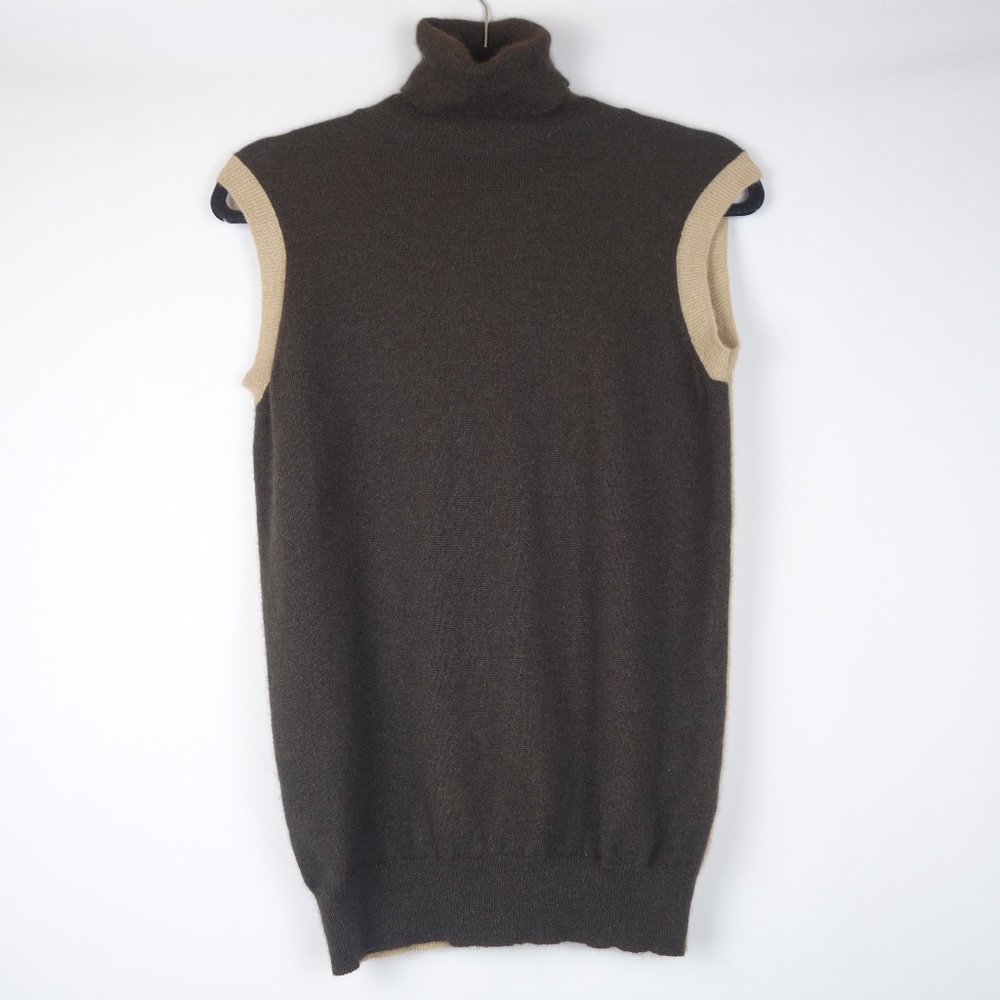 MaxMara Wool & Angora Rabbit Hair Turtleneck Sleeveless Sweater Vest, Sz Medium